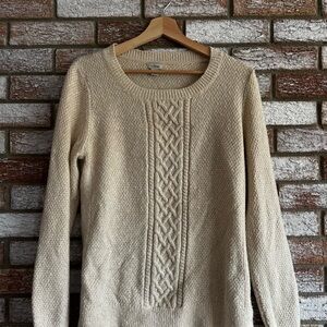 L.L. Bean Beige Crew Neck Sweater